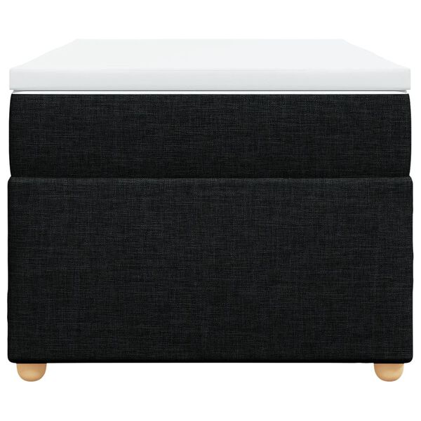 vidaXL Sommier à lattes de lit avec matelas Noir 90x200 cm Tissu