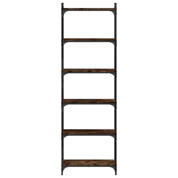 vidaXL Biblioth&egrave;que 6 niveaux ch&ecirc;ne fum&eacute; 60x30x188cm bois d'ing&eacute;nierie