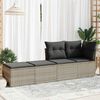 vidaXL Salon de jardin 2 pcs avec coussins gris clair polyrotin acacia