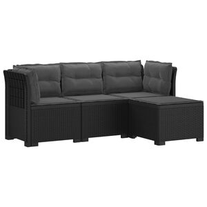 vidaXL Canap&eacute; de jardin 4 places avec coussins style rotin PP