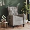 vidaXL Fauteuil inclinable Gris clair Velours