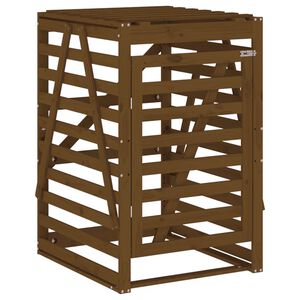 vidaXL Abri pour poubelle sur roulettes marron miel bois massif de pin