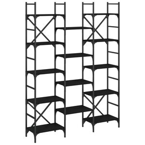 vidaXL Biblioth&egrave;que noir 127,5x28,5x172,5 cm bois d'ing&eacute;nierie