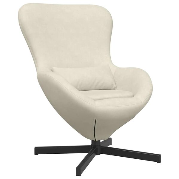 vidaXL Fauteuil &oelig;uf Cr&egrave;me 63 x 73 x 90 cm Velours