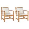 vidaXL Chaise avec coussin 2 Pi&egrave;ce Marron et Cr&egrave;me 65 x 60 x 76,5 cm