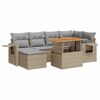 vidaXL Salon de jardin avec coussins 7 pcs beige r&eacute;sine tress&eacute;e