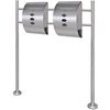 vidaXL Double bo&icirc;te &agrave; lettre sur support en acier inoxydable