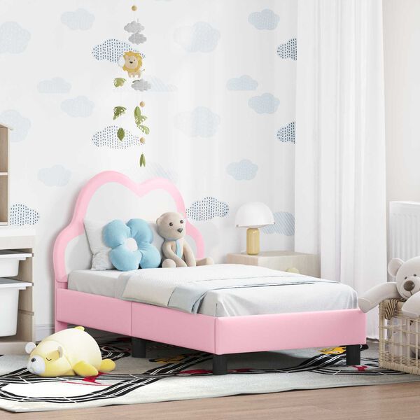 vidaXL Cadre de lit pour tout-petit avec t&ecirc;te de lit Rose 70 x 140 cm