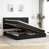 vidaXL Lit avec rangement et matelas Noir 200 x 200 cm Polyester