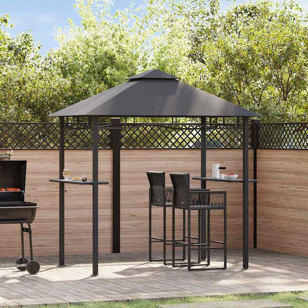 vidaXL Belvédère de barbecue 240x150x255 cm Anthracite Acier