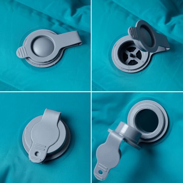 vidaXL Matelas de camping autogonflant avec oreillers 2 personnes bleu