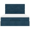 vidaXL Cadre de lit ottoman avec matelas bleu fonc&eacute; 140x190 cm velours