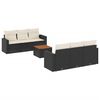 vidaXL Salon de jardin 7 pcs avec coussins noir r&eacute;sine tress&eacute;e