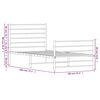 vidaXL Cadre de lit métal sans matelas avec pied de lit noir 75x190 cm