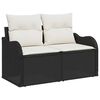 vidaXL Ensemble de canap&eacute; de jardin avec coussin 7 pcs Noir Poly rotin
