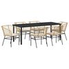vidaXL Ensemble de salle &agrave; manger pour jardin 7 pcs Marron polyrotin