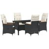 vidaXL Ensemble de salle &agrave; manger pour jardin 5 pc Noir polyrotin