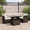 vidaXL Salon de jardin avec coussins 6 pcs marron r&eacute;sine tress&eacute;e
