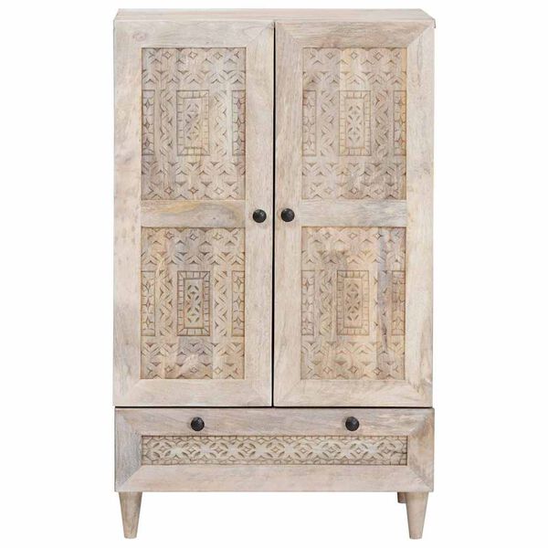 vidaXL Haut Armoire Blanc 60 x 33 x 100 cm bois de manguier massif