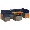 vidaXL Salon de jardin 8pcs avec coussins marron r&eacute;sine tress&eacute;e acacia