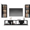 vidaXL Ensemble de meubles TV 4 pcs Noir Bois d'ingénierie