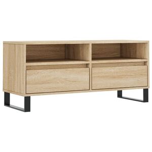 vidaXL Meuble TV ch&ecirc;ne sonoma 100x34,5x44,5 cm bois d'ing&eacute;nierie