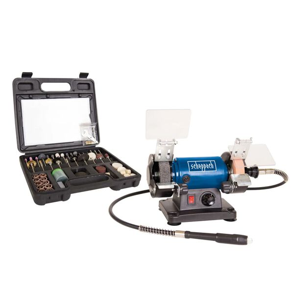 Scheppach Ensemble de meuleuse / polisseuse / ponceuse HG34 120 W 75mm
