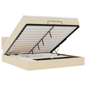 VidaXL Cadre de lit ottoman avec matelas cr&egrave;me 200x200 cm tissu