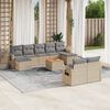 vidaXL Salon de jardin avec coussins 10 pcs beige r&eacute;sine tress&eacute;e