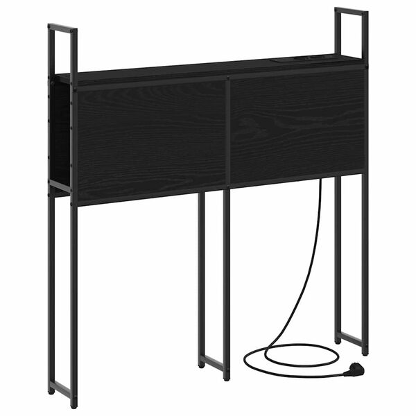 vidaXL Headboard de Rangement avec Station de Charge Ch&ecirc;ne noir 75 cm