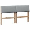 vidaXL T&ecirc;te de lit capitonn&eacute;e Gris clair 140 cm Pin massif