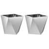 vidaXL Jardini&egrave;re 2 pcs Argent 50 x 50 x 50 cm Acier galvanis&eacute;