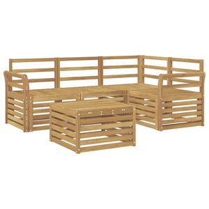 vidaXL Ensemble de canap&eacute;s d'ext&eacute;rieur 5 pc Blanc Bois d'Acacia Massif