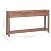 vidaXL Table console 145x30x80 cm Bois de teck solide