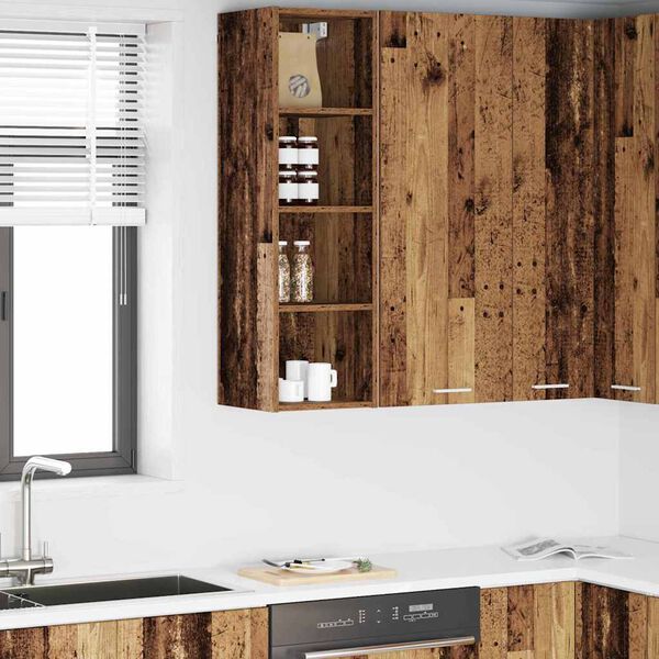 vidaXL Armoire suspendue avec stockage Bois ancien 30 x 29,5 x 100 cm