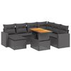 vidaXL Salon de jardin 8 pcs avec coussins noir r&eacute;sine tress&eacute;e