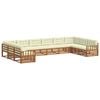 vidaXL Ensembles de canap&eacute;s 6 pc Naturel et Cr&egrave;me Bois d'Acacia Massif