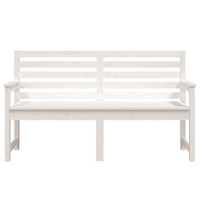 vidaXL Banc de jardin blanc 159,5x48x91,5 cm bois massif de pin