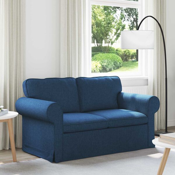 vidaXL Canap&eacute; Bleu 215 x 82 x 80 cm tissu