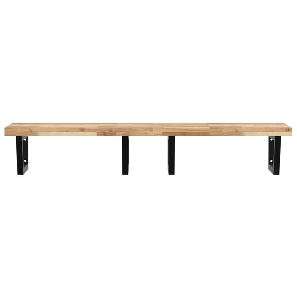 vidaXL &Eacute;tag&egrave;re de vasque murale acier et bois massif d'acacia