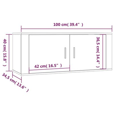 vidaXL Meubles TV muraux 2 pcs blanc 100x34,5x40 cm