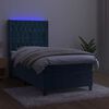 vidaXL Sommier &agrave; lattes de lit matelas et LED Bleu fonc&eacute; 100x200 cm