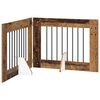 vidaXL Porte de chien pliable avec supports 2 pc Bois ancien 160,5 cm