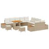 vidaXL Ensemble de canap&eacute; de jardin 13 pcs Beige Poly rotin