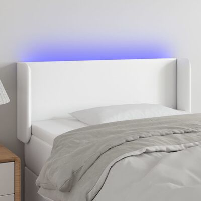 vidaXL Tête de lit à LED Blanc 93x16x78/88 cm Similicuir