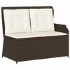 vidaXL Banc de jardin avec coussin Marron Poly rotin