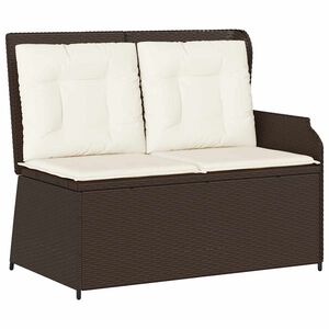vidaXL Banc de jardin avec coussin Marron Poly rotin