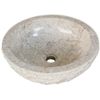 vidaXL Lavabo Marbre 40 cm Cr&egrave;me