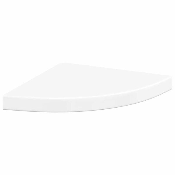 vidaXL &Eacute;tag&egrave;re d'angle flottante blanc brillant 35x35x3,8 cm MDF