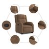 vidaXL Fauteuil inclinable Marron Tissu
